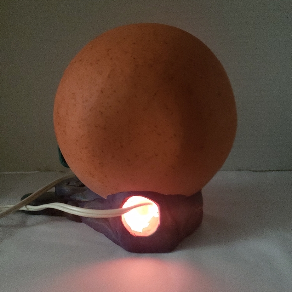 Vintage Ceramic Handpainted Southwest Adobe House Wolf Table Lamp Nightlight - Picture 11 of 12